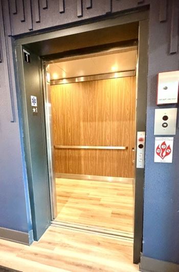 Elevator in each building